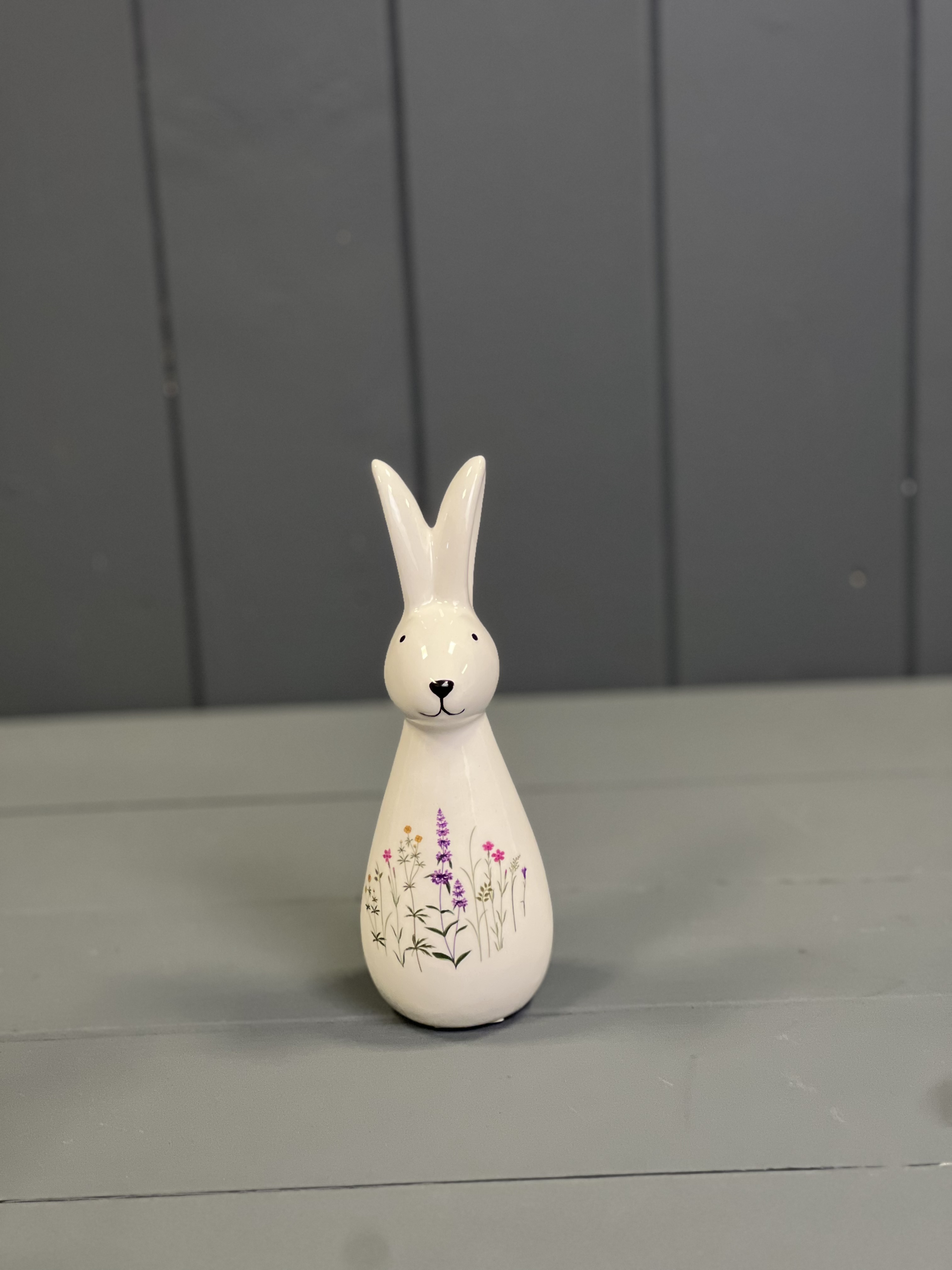 Medium Tall Meadow Patterned Rabbit Ornament detail page